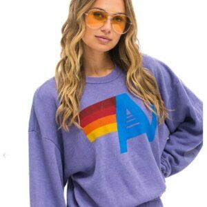 Aviator Nation Relaxed Crew Sweatshirt Lavender